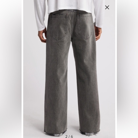 Elwood Raw Hem Flare Jeans Flannel Waist City Wash Size 28 - Picture 7 of 10